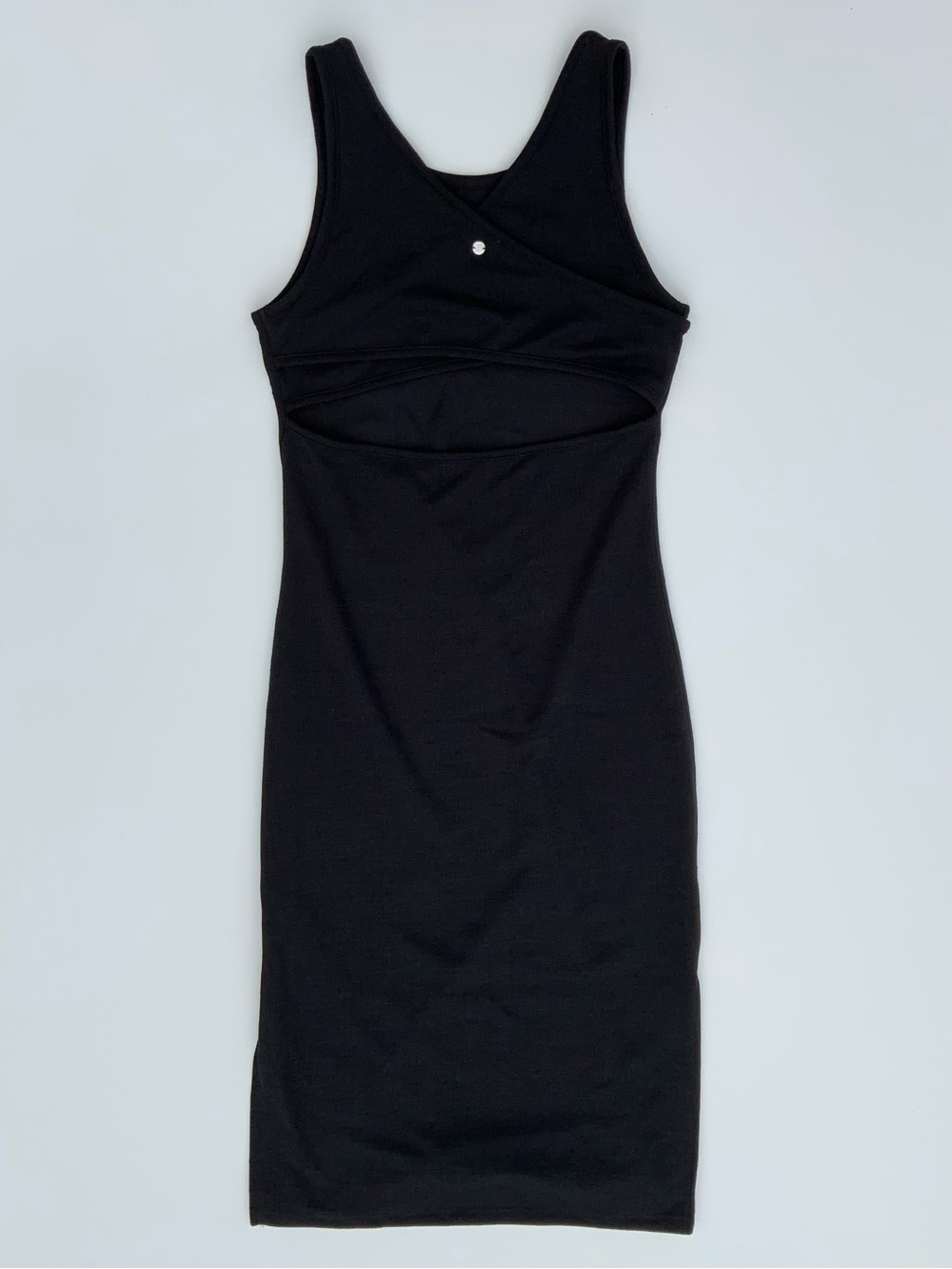 Roxy Black Tank Midi Dress, back cut out, the lbd you didn’t even know u need - Picture 3 of 5